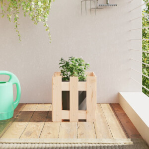 vidaXL Plantenbak met hekontwerp 30x30x30 cm massief grenenhout