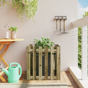 vidaXL Plantenbak met hekontwerp 60x60x60 cm geïmpregneerd grenenhout