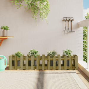 vidaXL Plantenbak verhoogd hekontwerp 150x30x30 cm geïmpregneerd hout