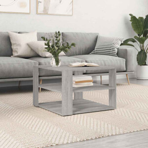 vidaXL Salontafel 58x58x40 cm bewerkt hout grijs sonoma