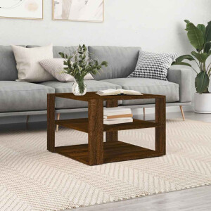 vidaXL Salontafel 58x58x40 cm bewerkt hout bruin eikenkleurig