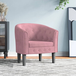 vidaXL Kuipstoel fluweel roze