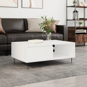 vidaXL Salontafel 90x60x35 cm bewerkt hout wit