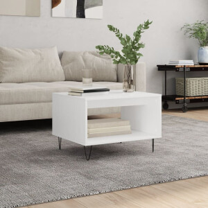 vidaXL Salontafel 60x50x40 cm bewerkt hout wit