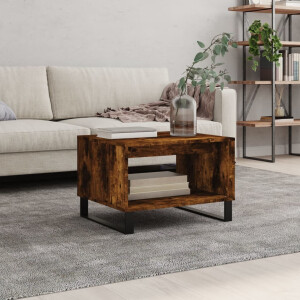 vidaXL Salontafel 60x50x40 cm bewerkt hout gerookt eikenkleurig