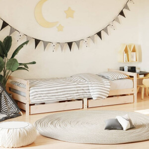 vidaXL Kinderbedframe met lades 90x200 cm massief grenenhout