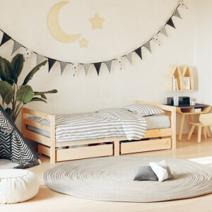 vidaXL Kinderbedframe met lades 80x160 cm massief grenenhout