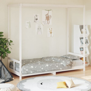vidaXL Kinderbedframe 80x200 cm massief grenenhout wit
