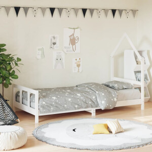 vidaXL Kinderbedframe 90x190 cm massief grenenhout wit