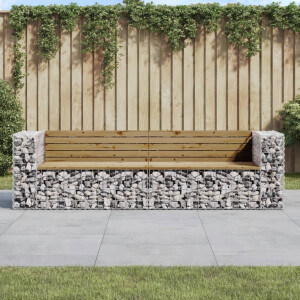 vidaXL Tuinbank schanskorfontwerp 244x71x65,5 cm geïmpregneerd hout
