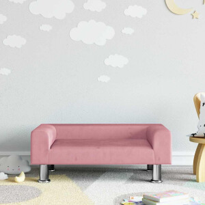 vidaXL Kinderbank 70x45x26,5 cm fluweel roze