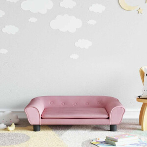 vidaXL Kinderbank 70x45x26 cm fluweel roze