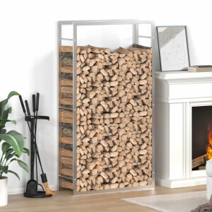 vidaXL Haardhoutrek 80x28x154 cm roestvrij staal