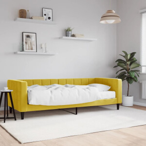 vidaXL Slaapbank met matras 80x200 cm fluweel geel