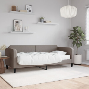 vidaXL Slaapbank met matras 80x200 cm stof taupe