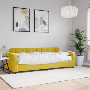 vidaXL Slaapbank met matras 80x200 cm fluweel geel