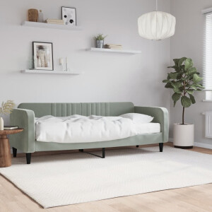 vidaXL Slaapbank met matras 80x200 cm fluweel lichtgrijs
