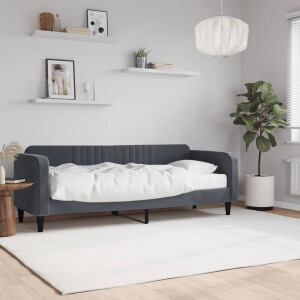 vidaXL Slaapbank met matras 80x200 cm fluweel donkergrijs