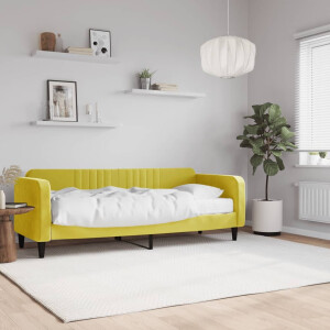 vidaXL Slaapbank met matras 80x200 cm fluweel geel