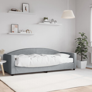vidaXL Slaapbank met matras 80x200 cm stof lichtgrijs