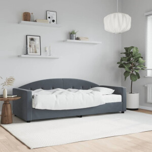 vidaXL Slaapbank met matras 80x200 cm fluweel donkergrijs