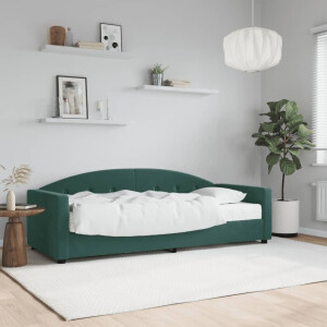 vidaXL Slaapbank met matras 80x200 cm fluweel donkergroen