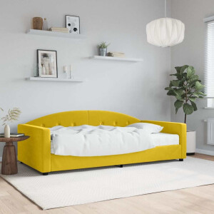 vidaXL Slaapbank met matras 100x200 cm fluweel geel