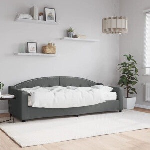 vidaXL Slaapbank met matras 80x200 cm stof donkergrijs