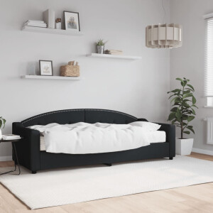 vidaXL Slaapbank met matras 80x200 cm stof zwart