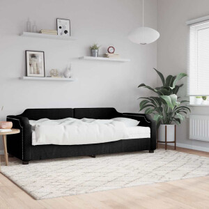 vidaXL Slaapbank met matras 80x200 cm stof zwart