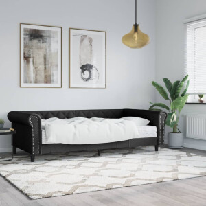 vidaXL Slaapbank met matras 90x200 cm kunstleer zwart