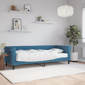 vidaXL Slaapbank met matras 80x200 cm fluweel blauw