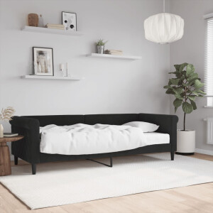 vidaXL Slaapbank met matras 80x200 cm fluweel zwart