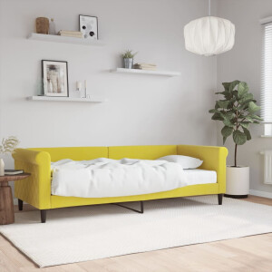 vidaXL Slaapbank met matras 80x200 cm fluweel geel