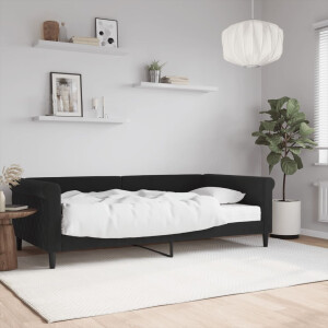 vidaXL Slaapbank met matras 100x200 cm fluweel zwart
