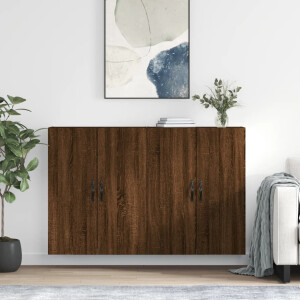 vidaXL Hangkasten 2 st bewerkt hout bruin eikenkleur