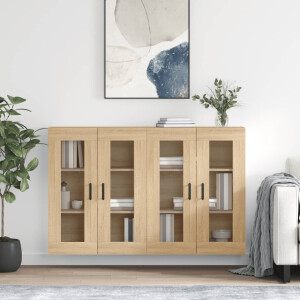 vidaXL Hangkasten 2 st bewerkt hout sonoma eikenkleurig
