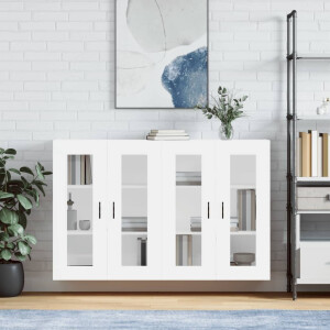 vidaXL Hangkasten 2 st bewerkt hout wit