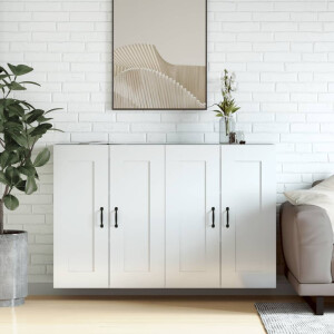 vidaXL Hangkasten 2 st bewerkt hout hoogglans wit