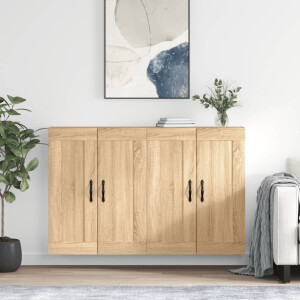 vidaXL Hangkasten 2 st bewerkt hout sonoma eikenkleurig