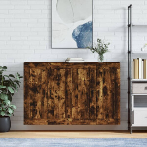 vidaXL Hangkasten 2 st bewerkt hout gerookt eikenkleurig