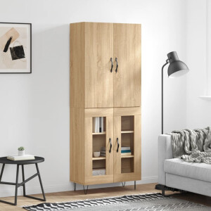 vidaXL Hoge kast 69,5x34x180 cm bewerkt hout sonoma eikenkleurig