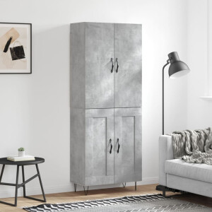 vidaXL Hoge kast 69,5x34x180 cm bewerkt hout betongrijs