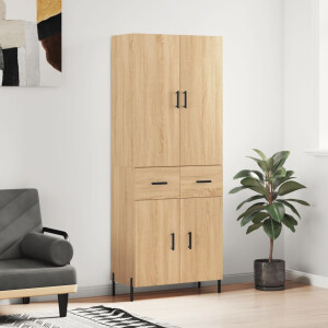 vidaXL Hoge kast 69,5x34x180 cm bewerkt hout sonoma eikenkleurig