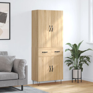 vidaXL Hoge kast 69,5x34x180 cm bewerkt hout sonoma eikenkleurig
