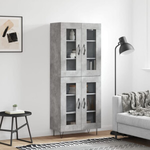 vidaXL Hoge kast 69,5x34x180 cm bewerkt hout betongrijs