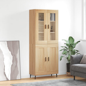 vidaXL Hoge kast 69,5x34x180 cm bewerkt hout sonoma eikenkleurig