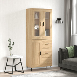 vidaXL Hoge kast 69,5x34x180 cm bewerkt hout sonoma eikenkleurig