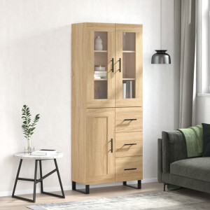 vidaXL Hoge kast 69,5x34x180 cm bewerkt hout sonoma eikenkleurig