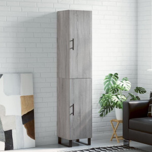 vidaXL Hoge kast 34,5x34x180 cm bewerkt hout grijs sonoma eikenkleurig